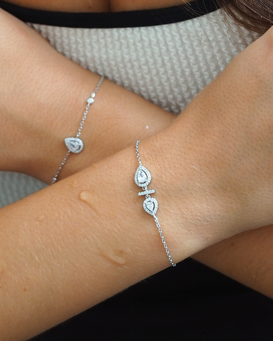 Opposite Infinity Pear Bracelet - WHITE