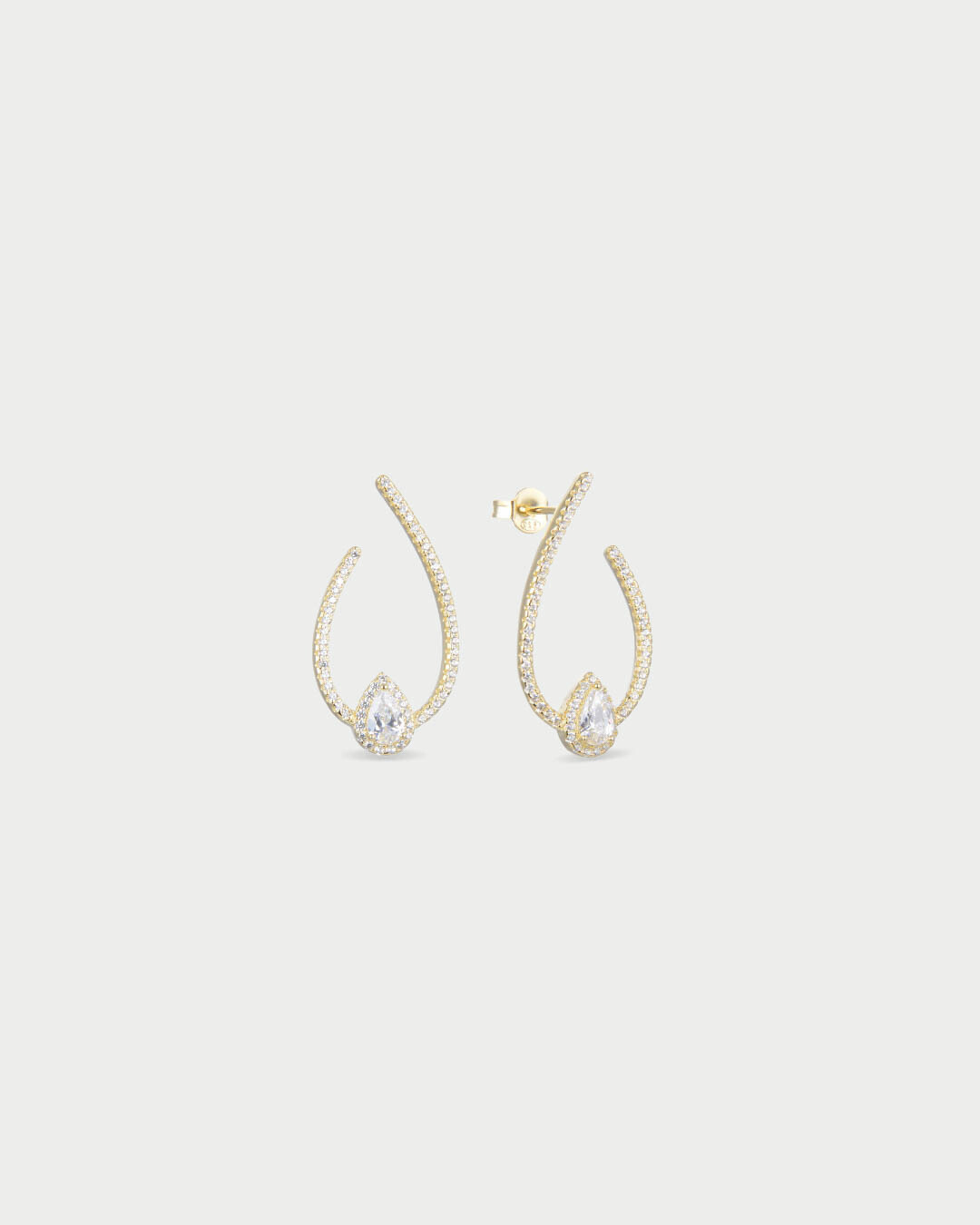 Gala drop hoop earrings - GOLD