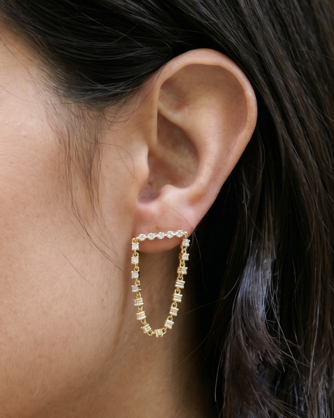 Boucles d'oreilles rivière arceau - DORÉ