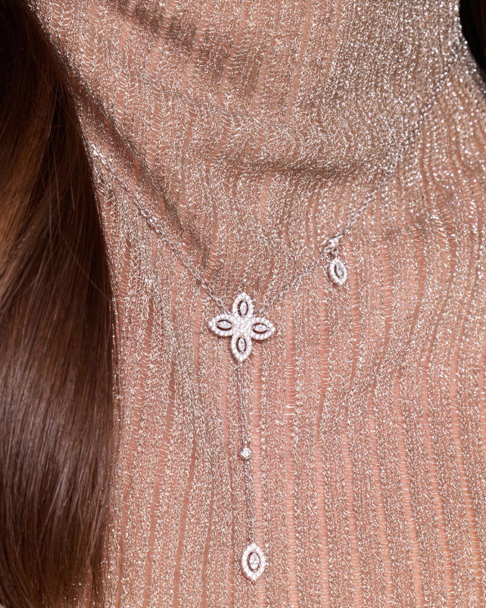 Collier Fleur Éternelle - BLANC