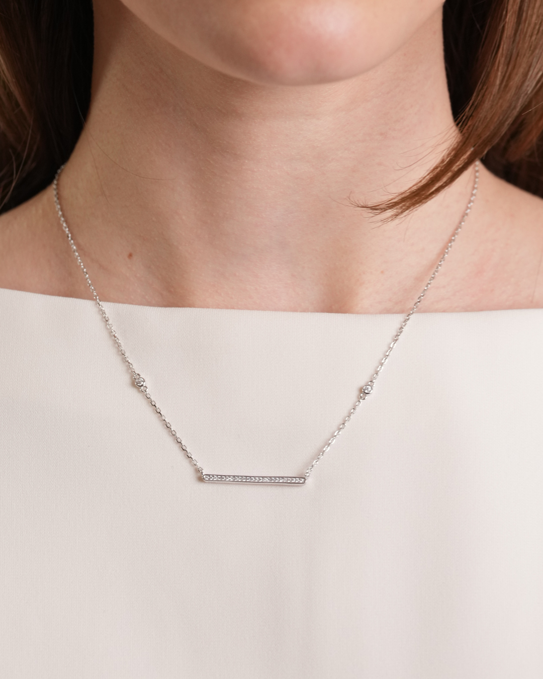 Collier barrette Intemporel - BLANC