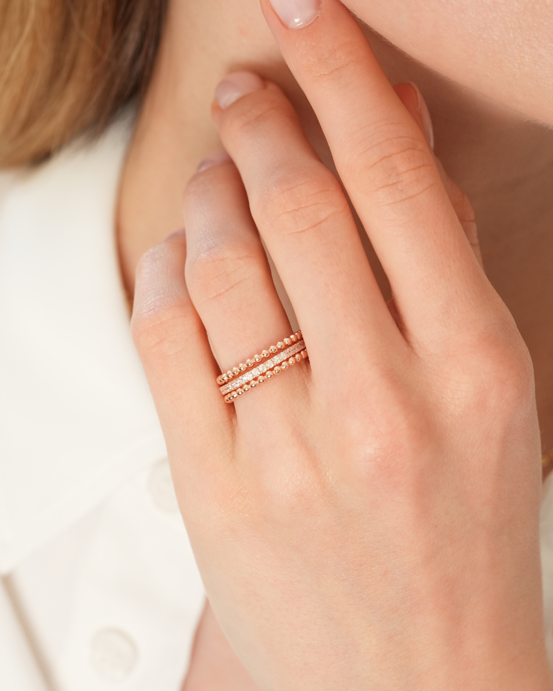 Timeless three-row ring - GOLD