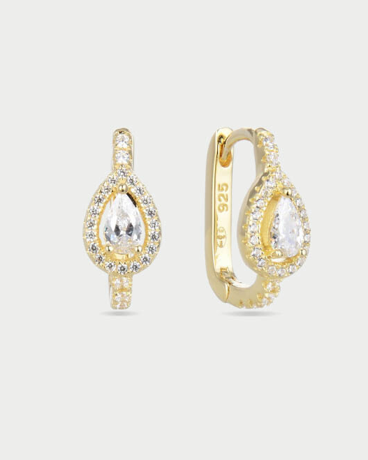 Square Infinity Pear Creoles - GOLD