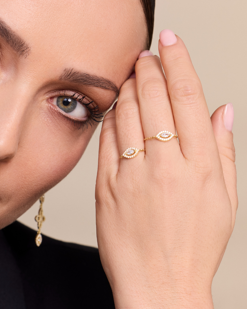 Bague chaîne Fleur éternelle - DORÉ