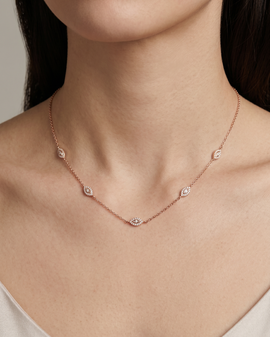 Collier marquises pavées - ROSE