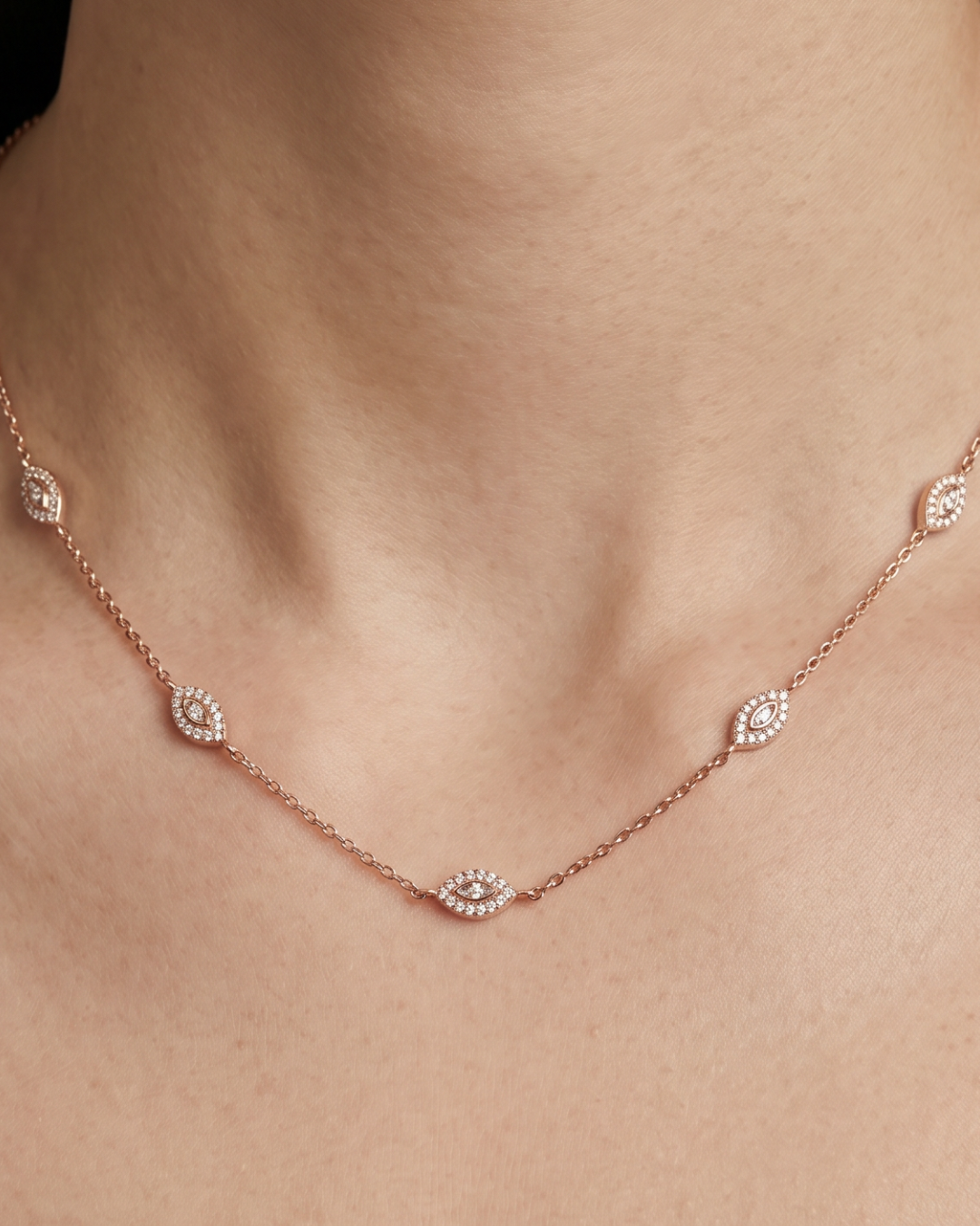 Collier marquises pavées - ROSE