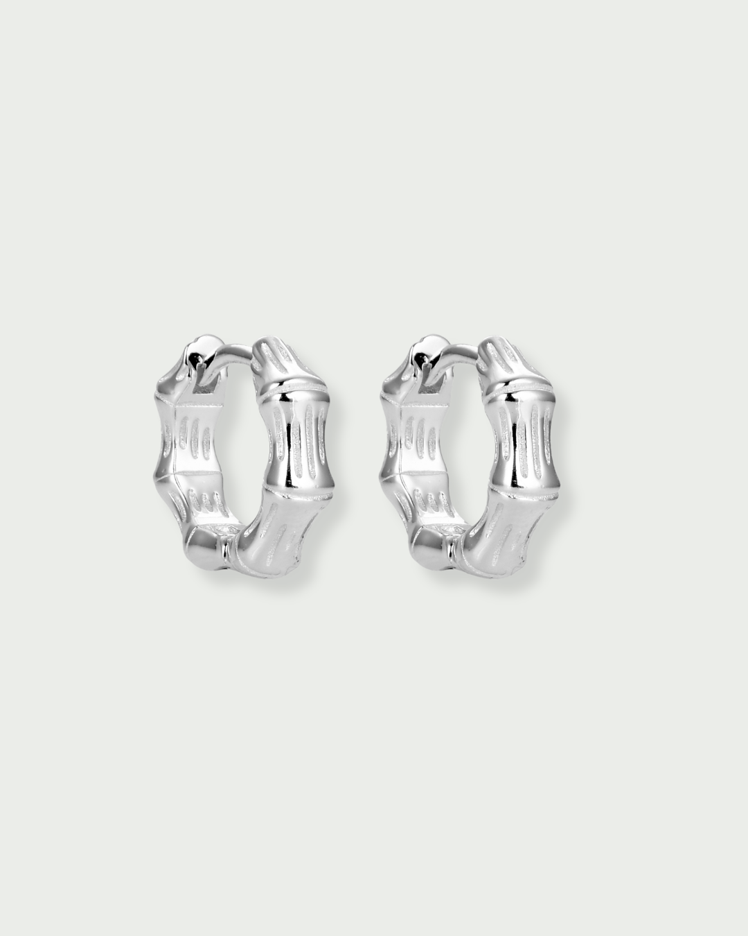 Mini créoles bambou - BLANC