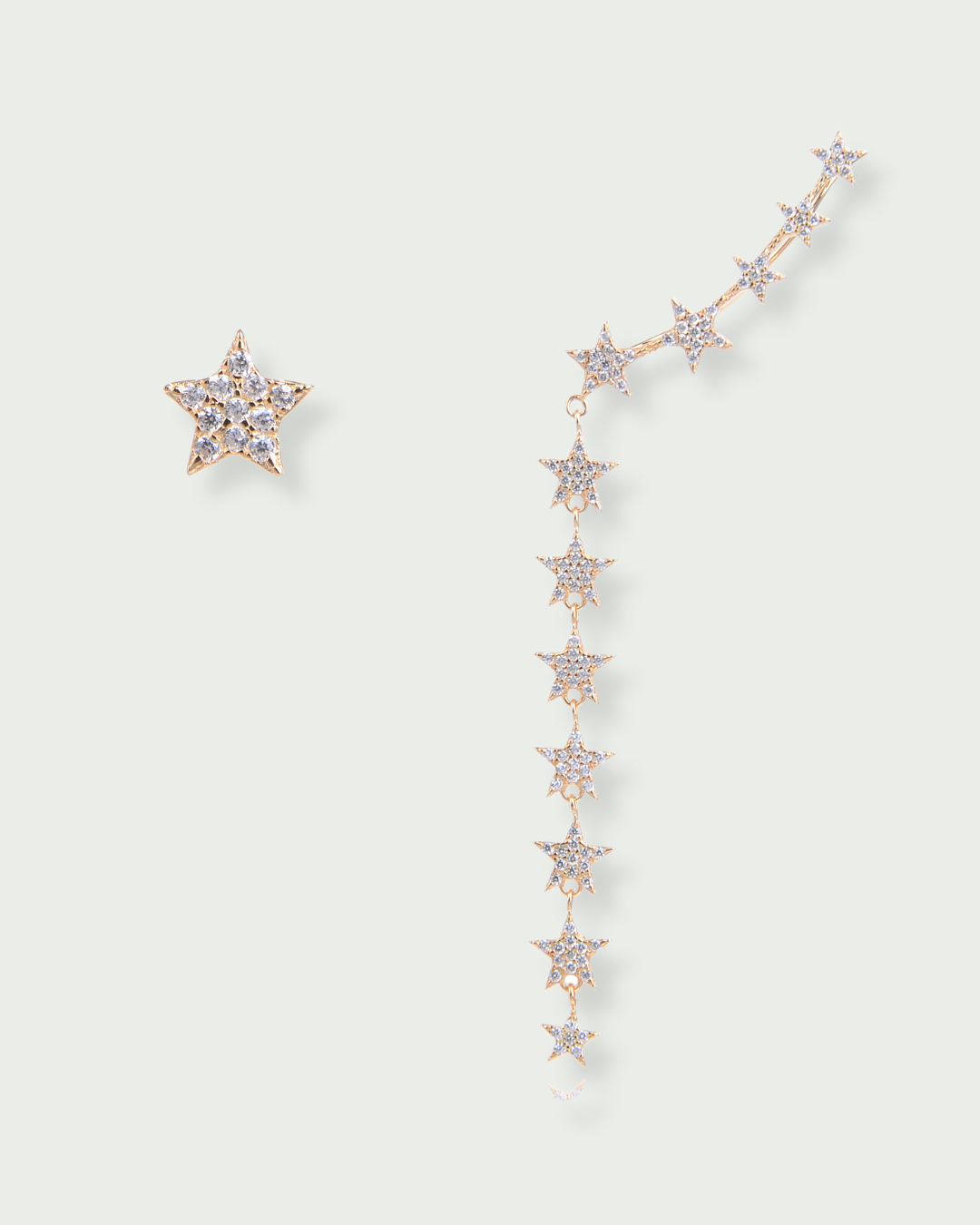 Boucles d'oreilles asymétriques Céleste - ROSE