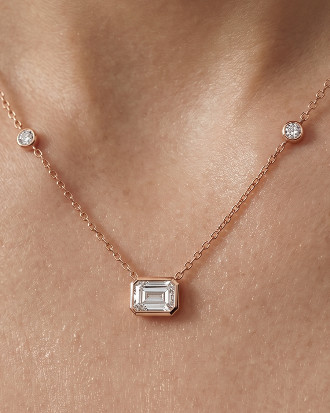 Collier rectangle - ROSE