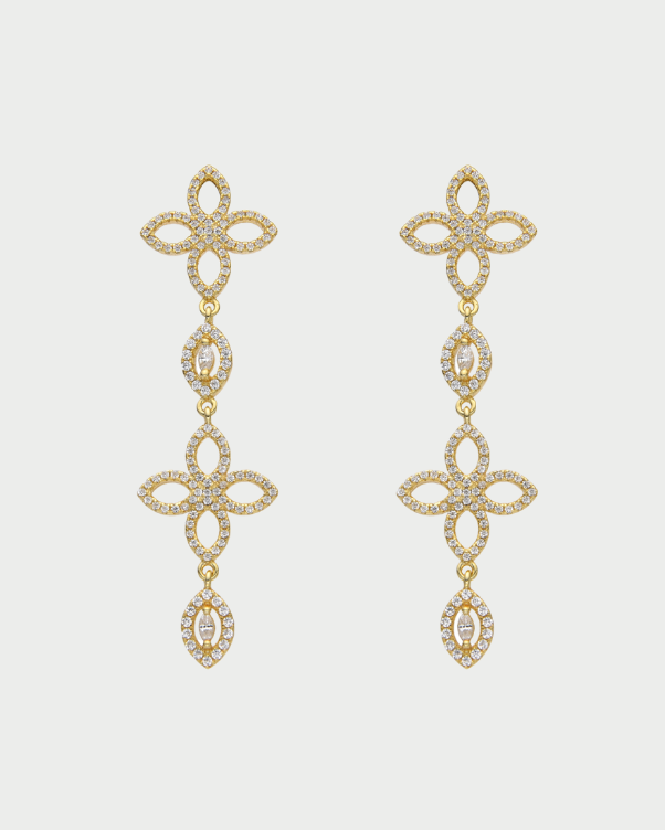 Boucles pendantes Fleur Éternelle - DORÉ