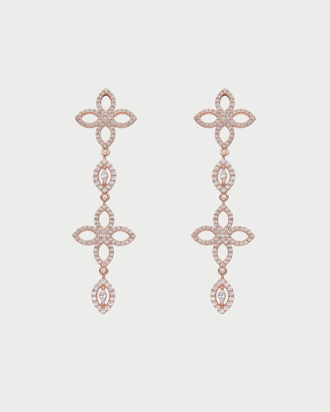 Boucles pendantes Fleur Éternelle - ROSE