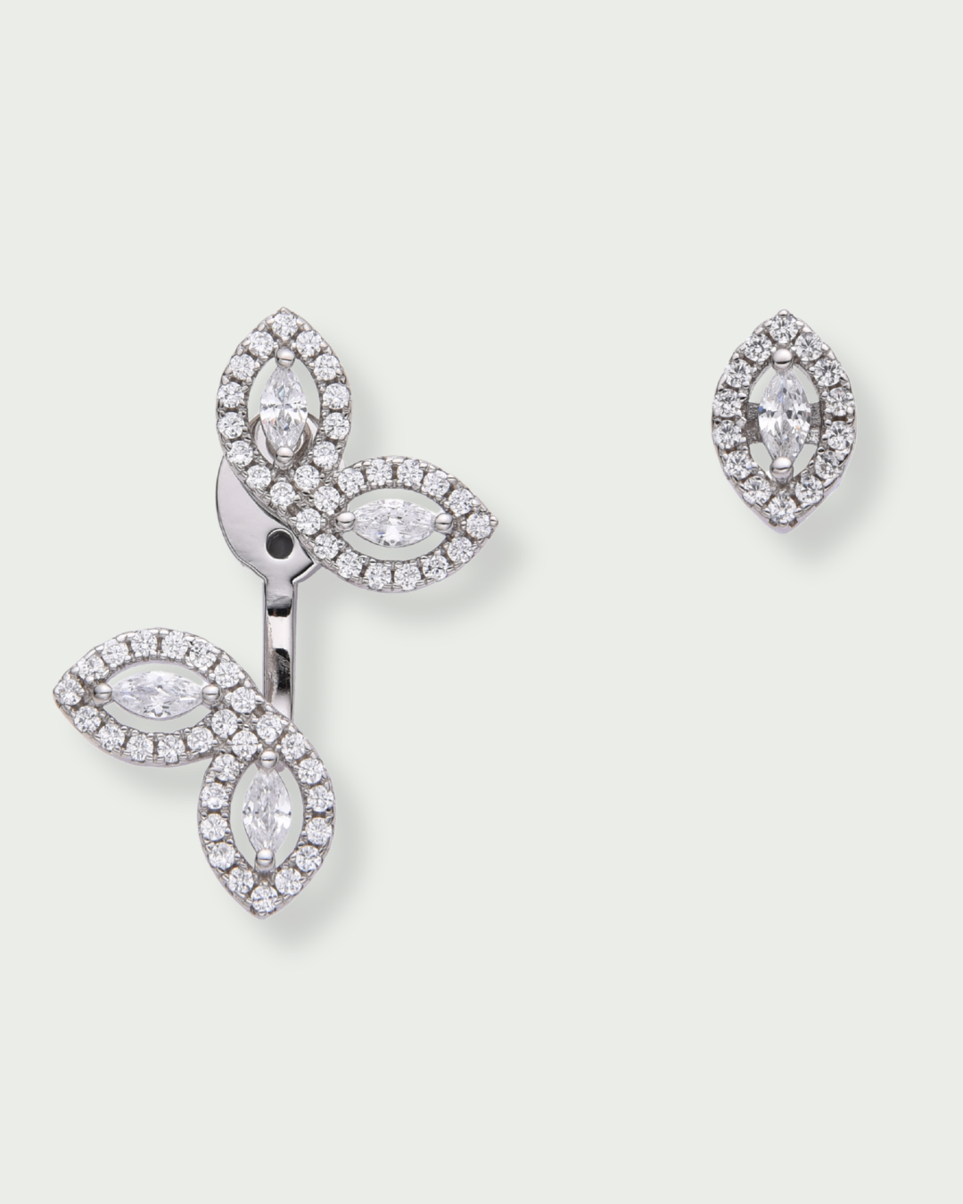 Boucles d’oreilles mini-asymétriques Fleur de vie - BLANC