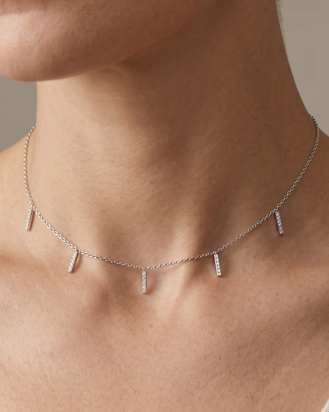 Choker barrette - BLANC