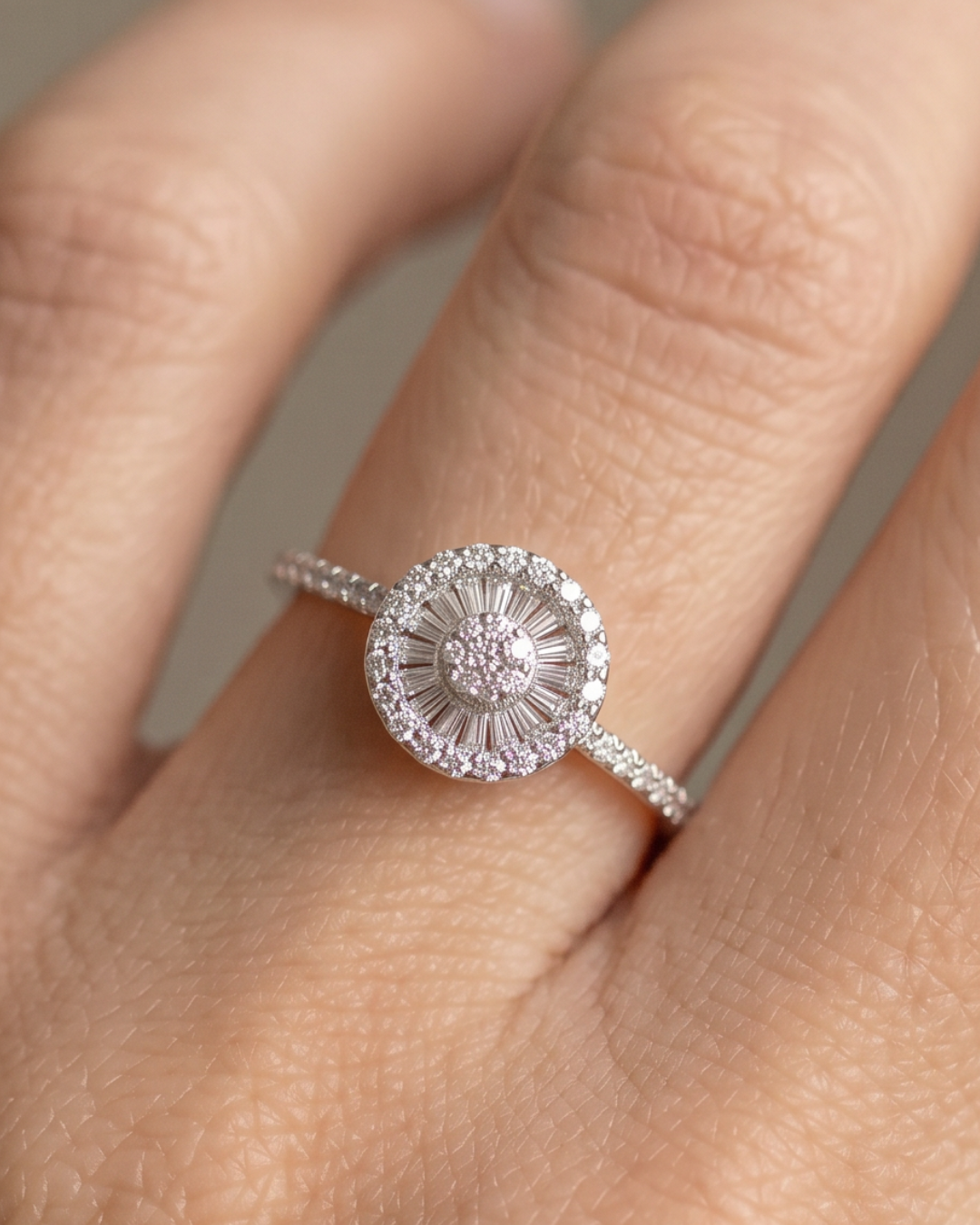 Bague Infini Rond baguettes - BLANC