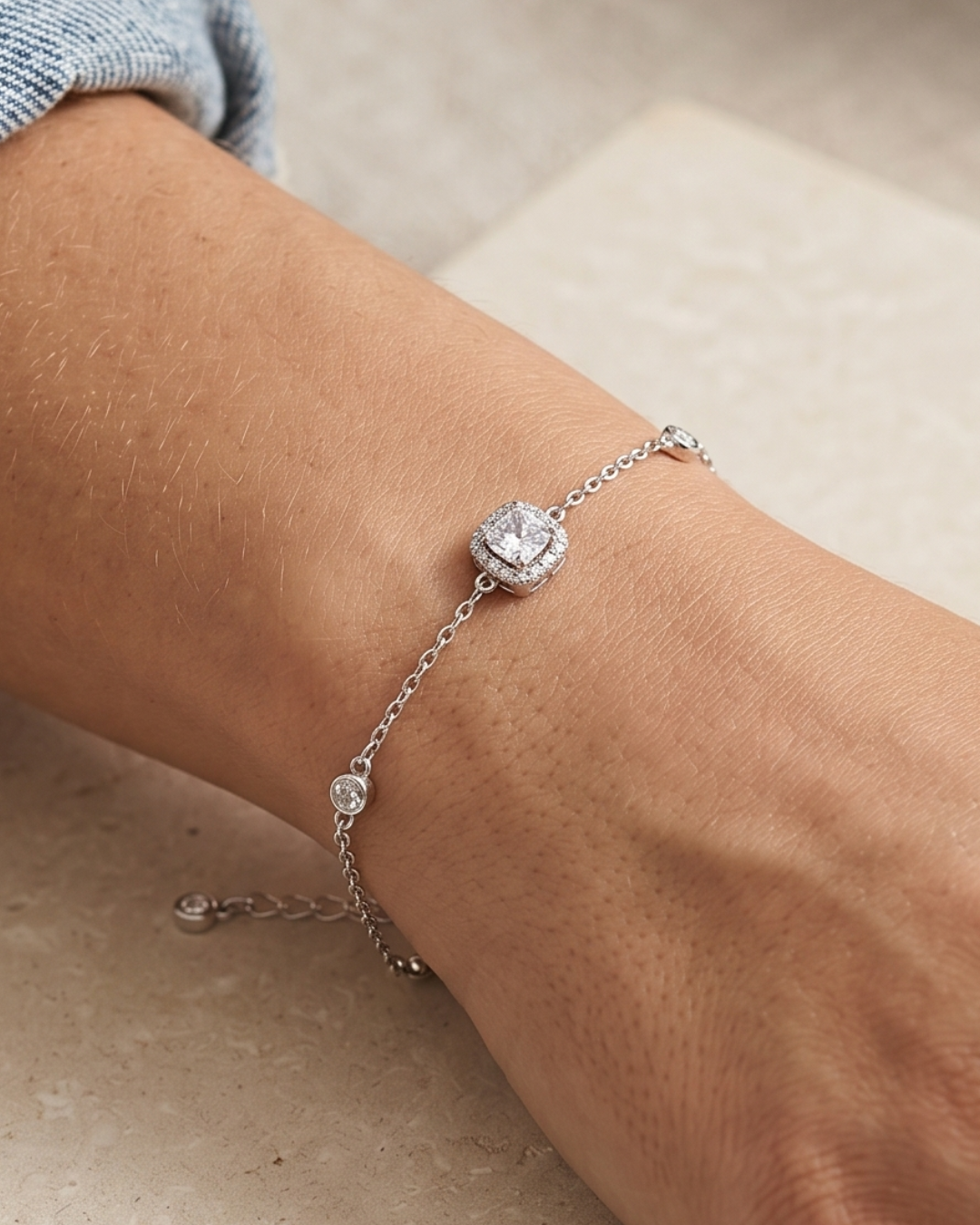 Sweet rectangle bracelet - WHITE
