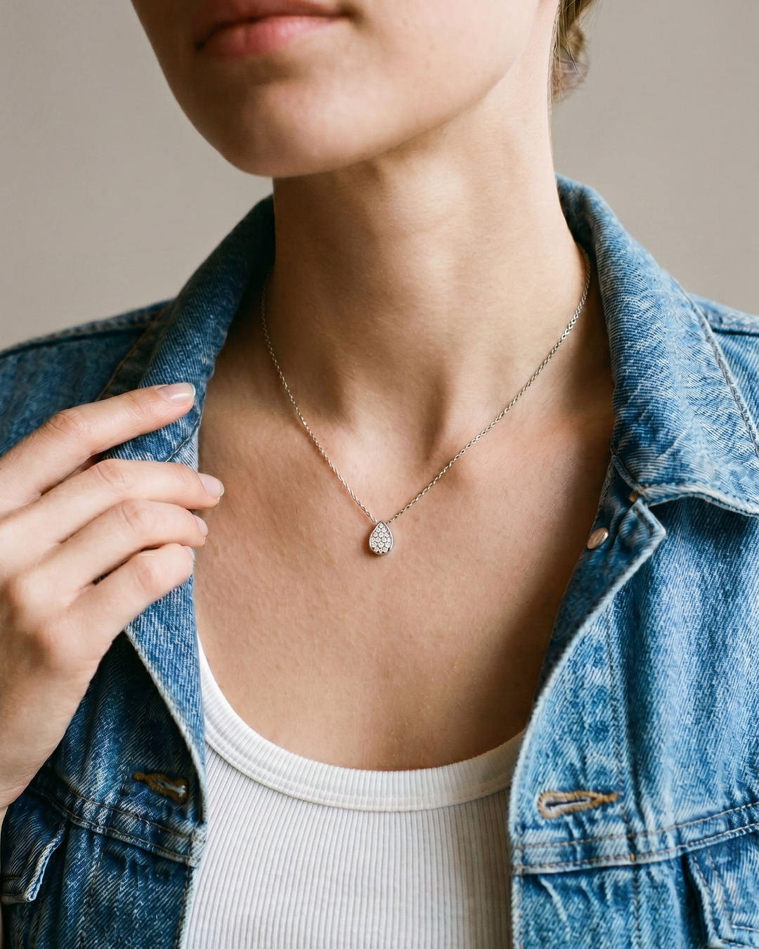 Collier Pear shine - BLANC
