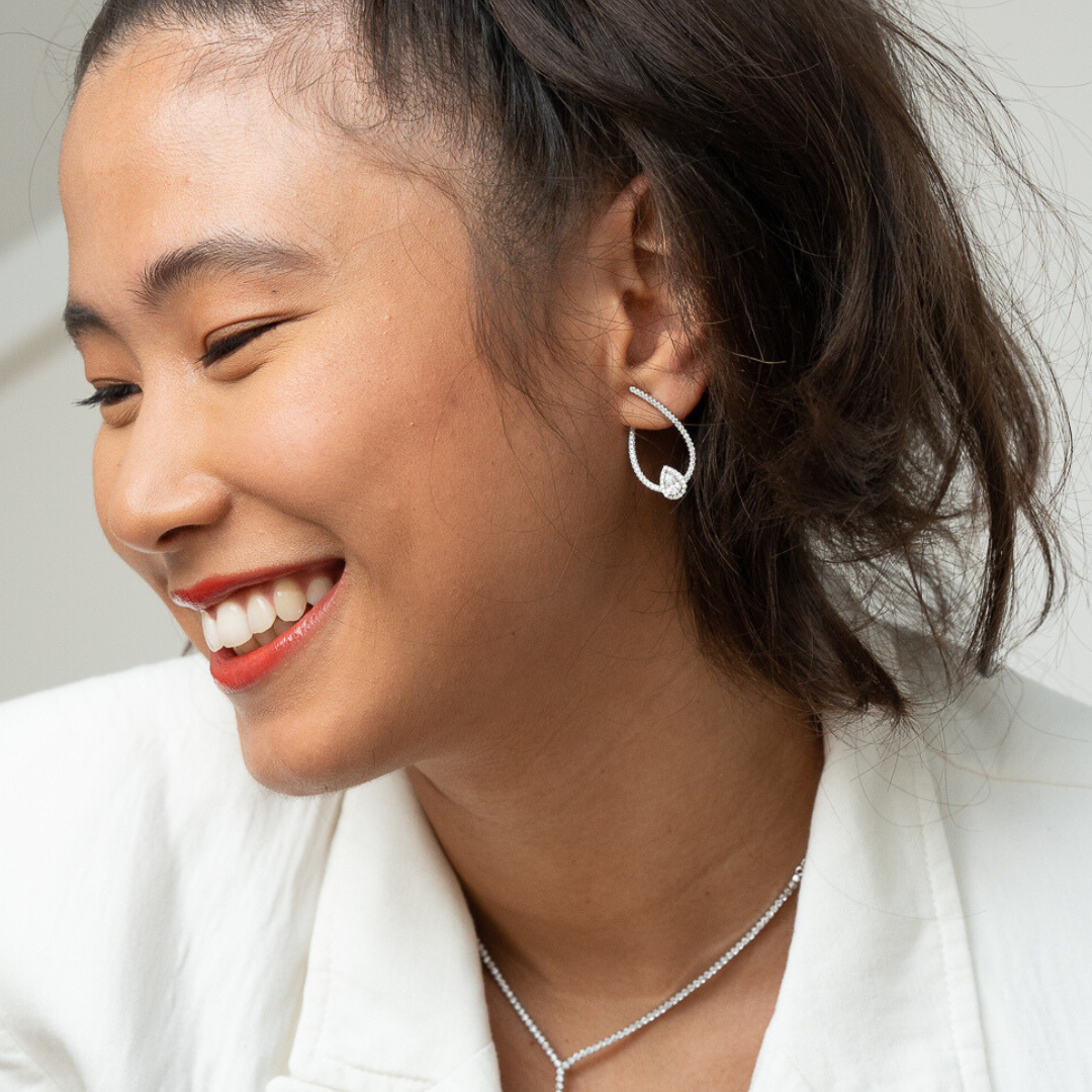 Gala drop hoop earrings - GOLD