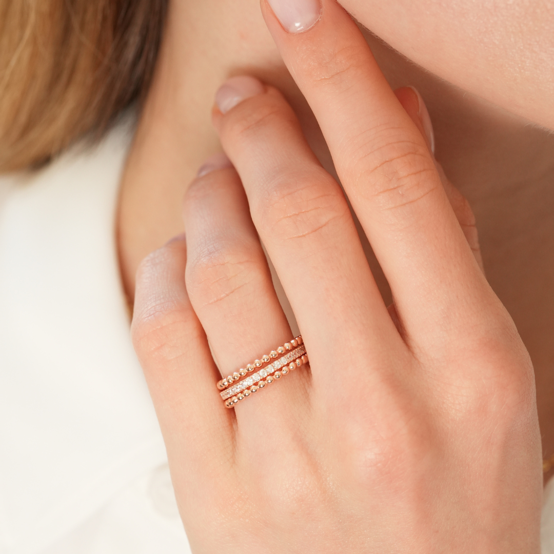 Bague trois rangs Intemporel - ROSE