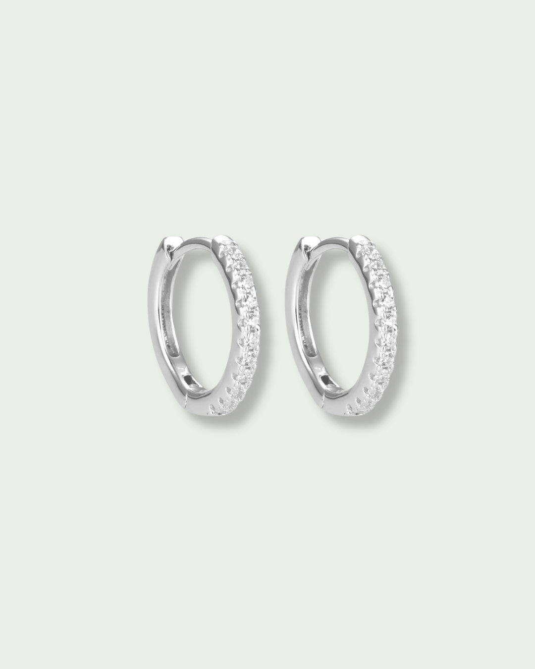 Timeless Mini Hoop Earrings M - WHITE