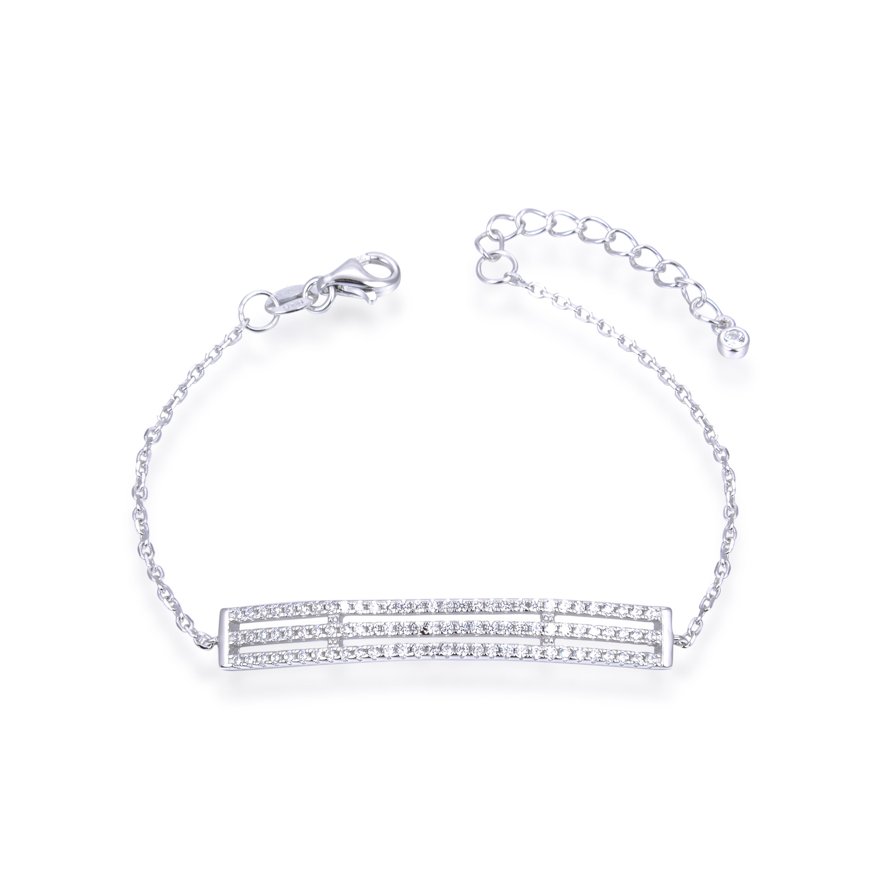 Bracelet barrette gourmette - BLANC