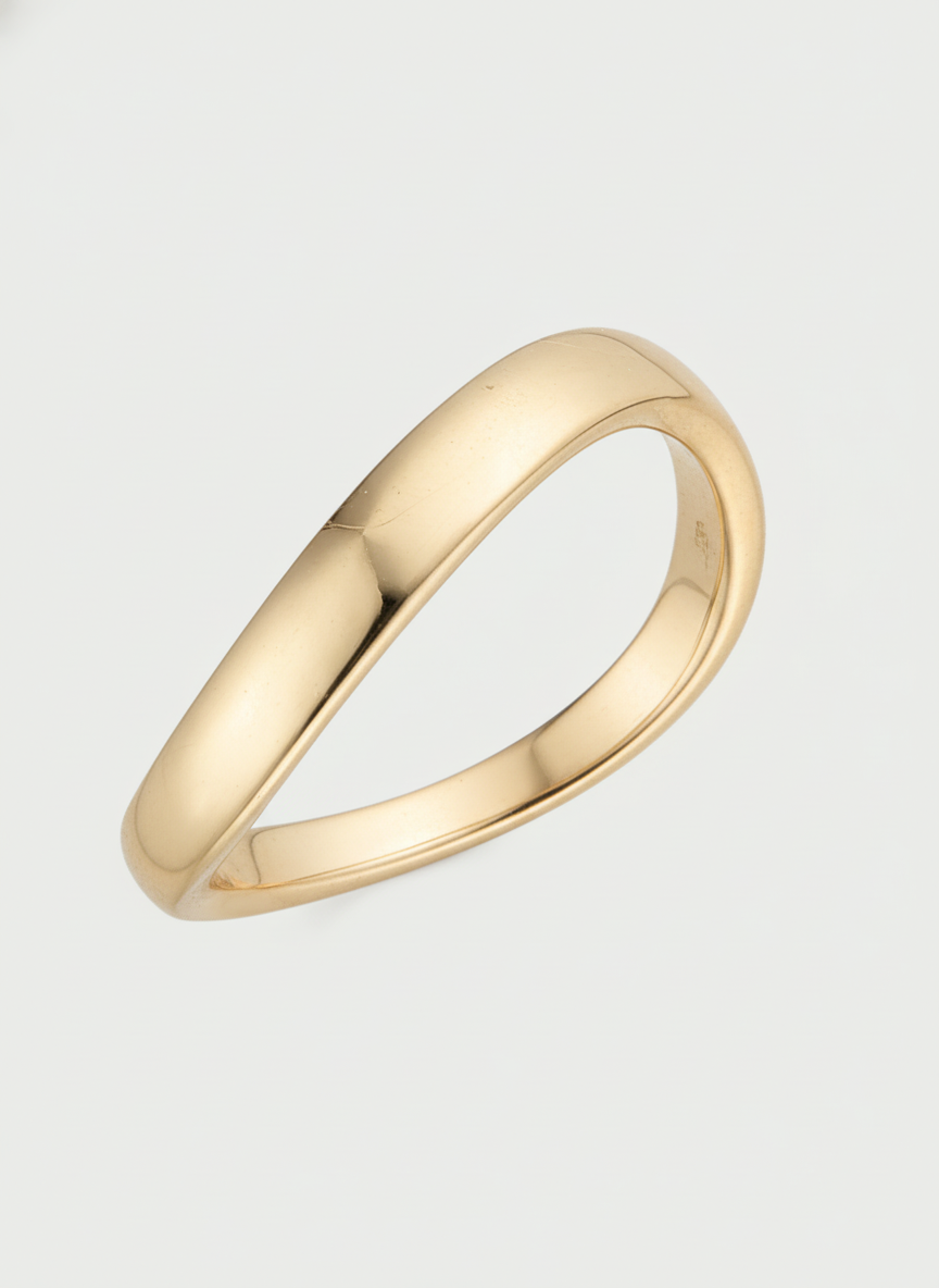 Bague Wave non pavée Signature - DORÉ
