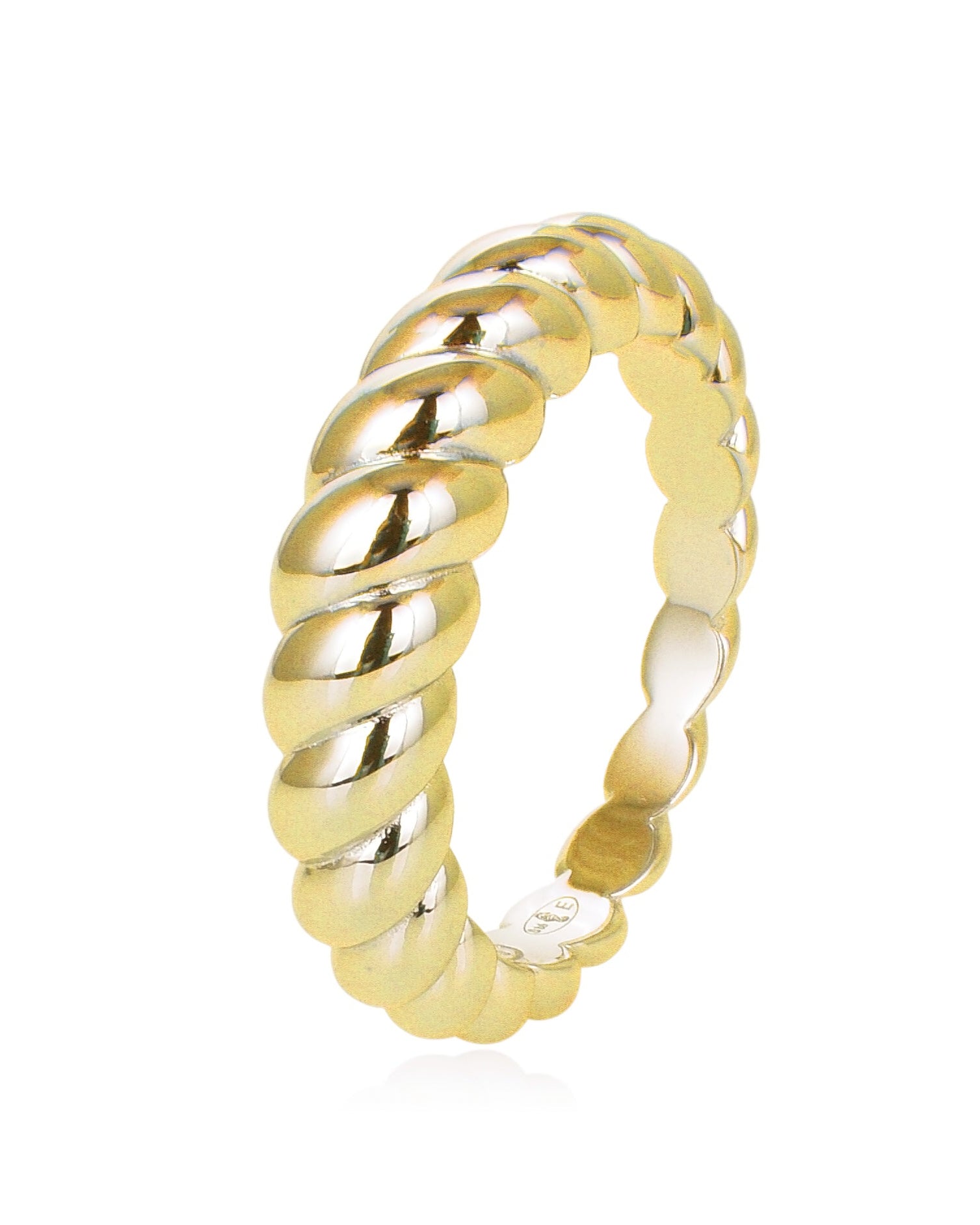 Bague « Boost Torsade » en laiton plaqué or 18 carats (3 microns), anneau torsadé sophistiqué, brillance éclatante.