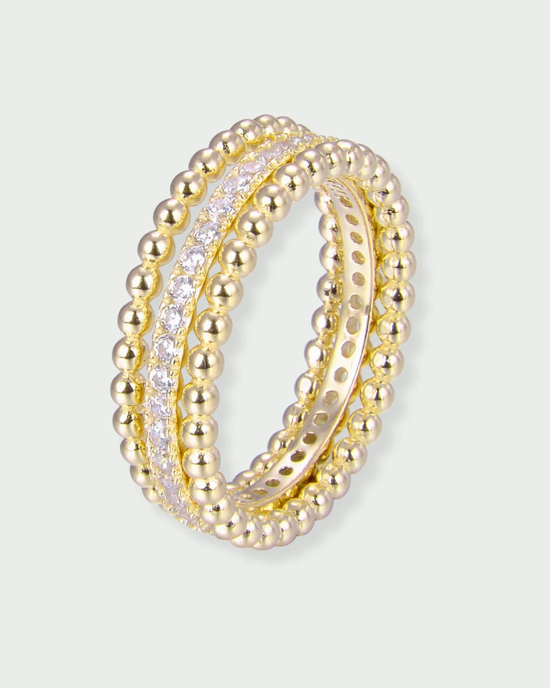 Timeless three-row ring - GOLD