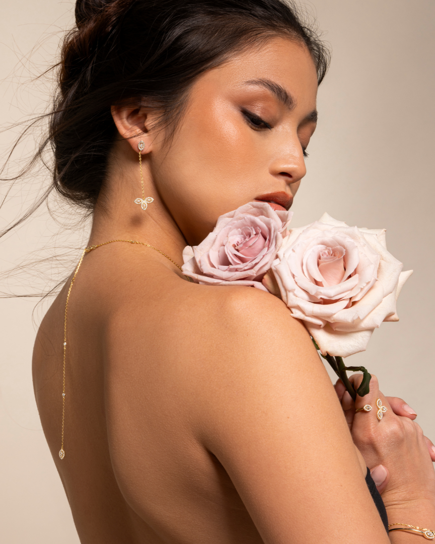 Boucles d’oreilles pendantes Fleur de vie - ROSE