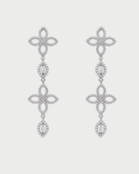 Eternal Flower Drop Earrings - WHITE