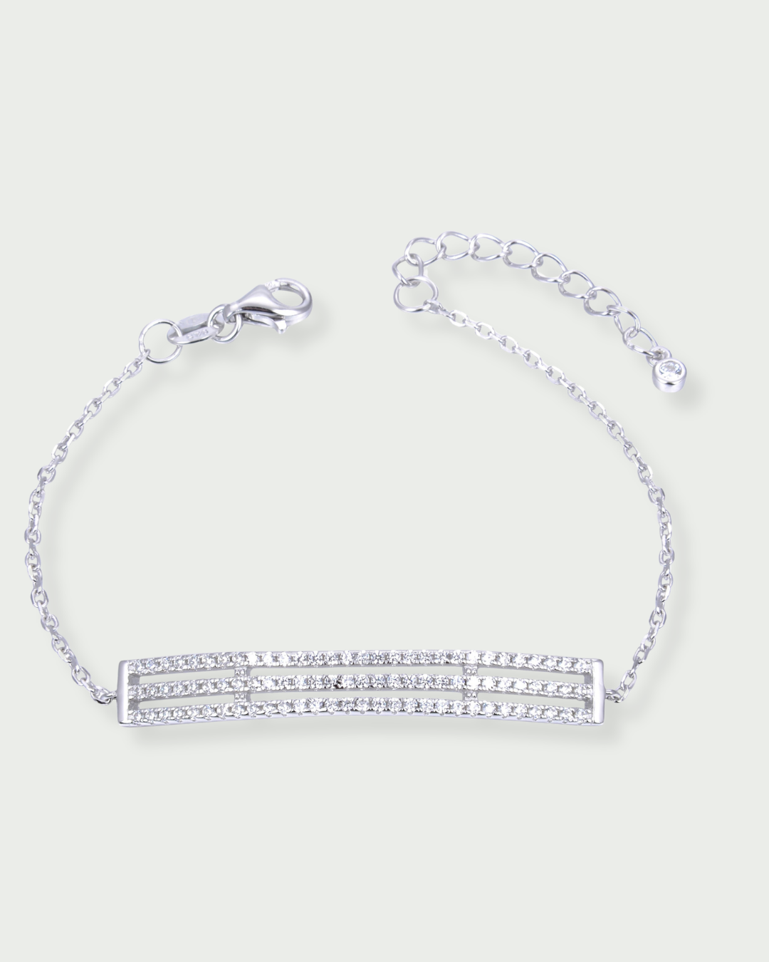 Bracelet barrette gourmette - BLANC