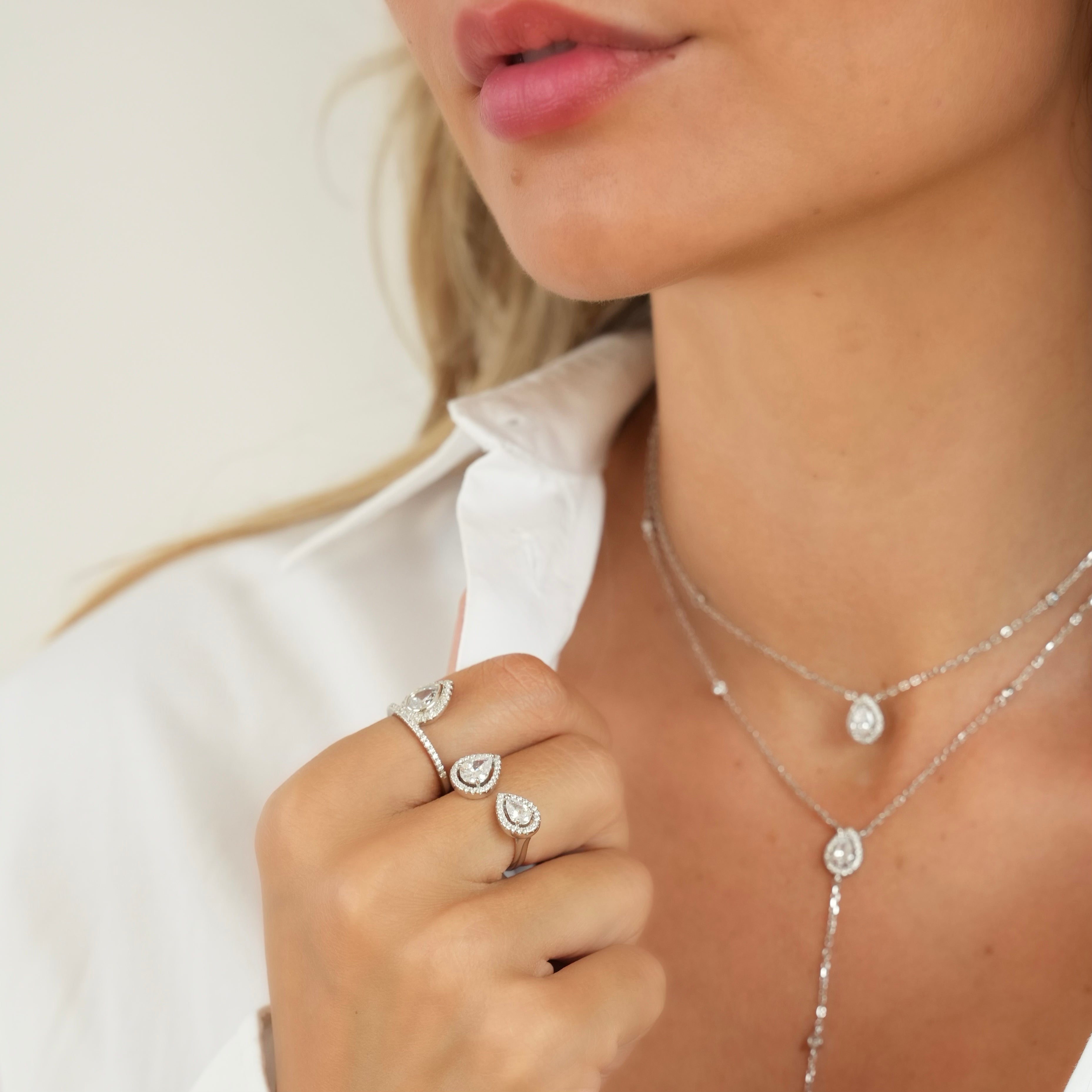 Bague poire Gala - BLANC