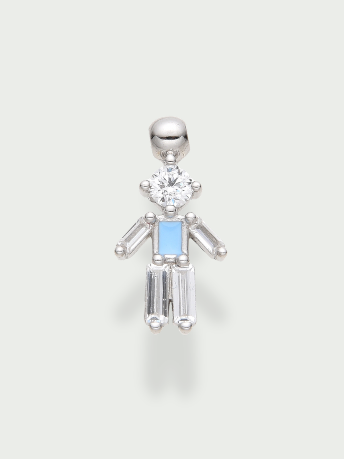 Charm petit garçon bleu - argent 925 rhodié, zirconium et émail bleu