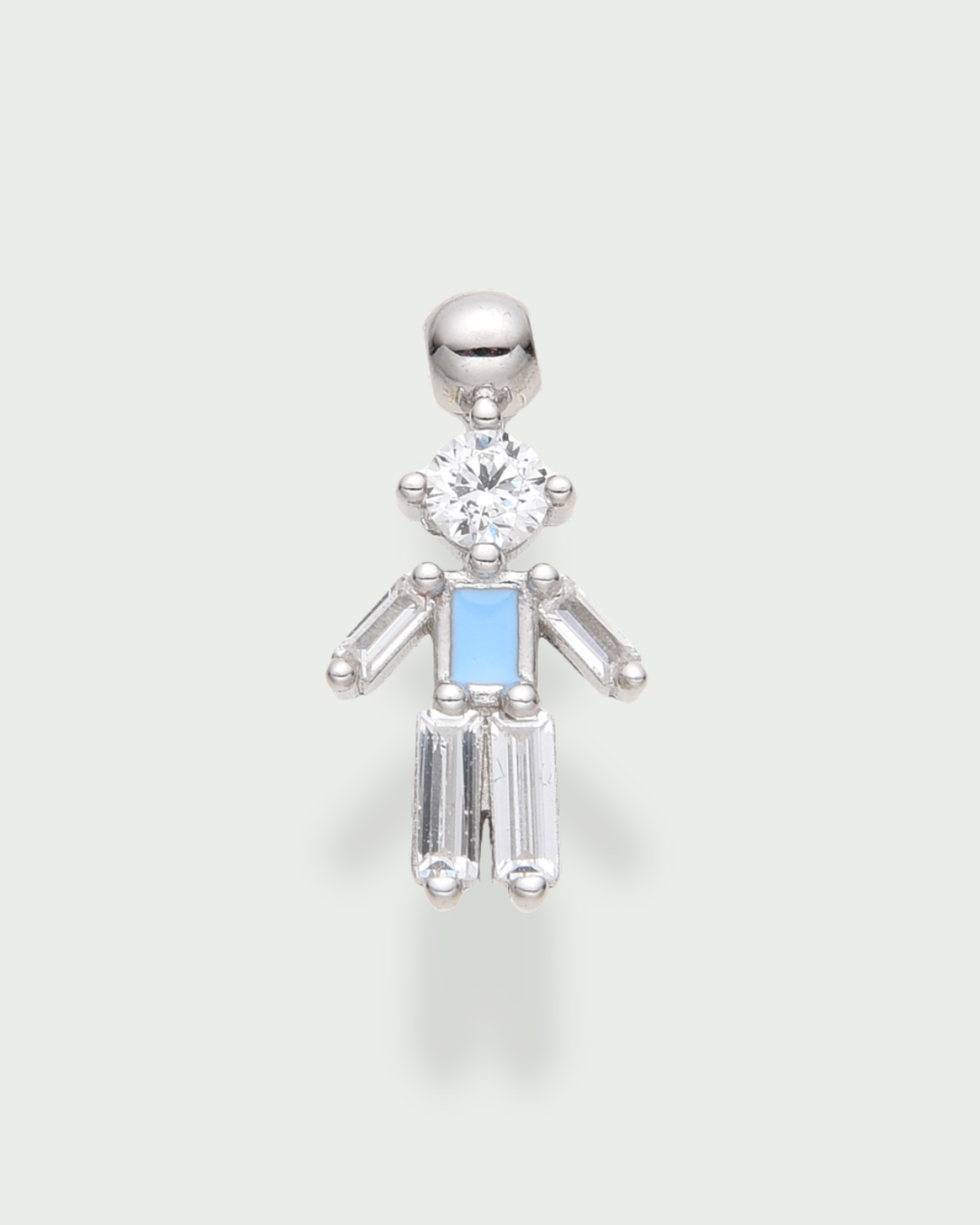Charm petit garçon bleu - argent 925 rhodié, zirconium et émail bleu