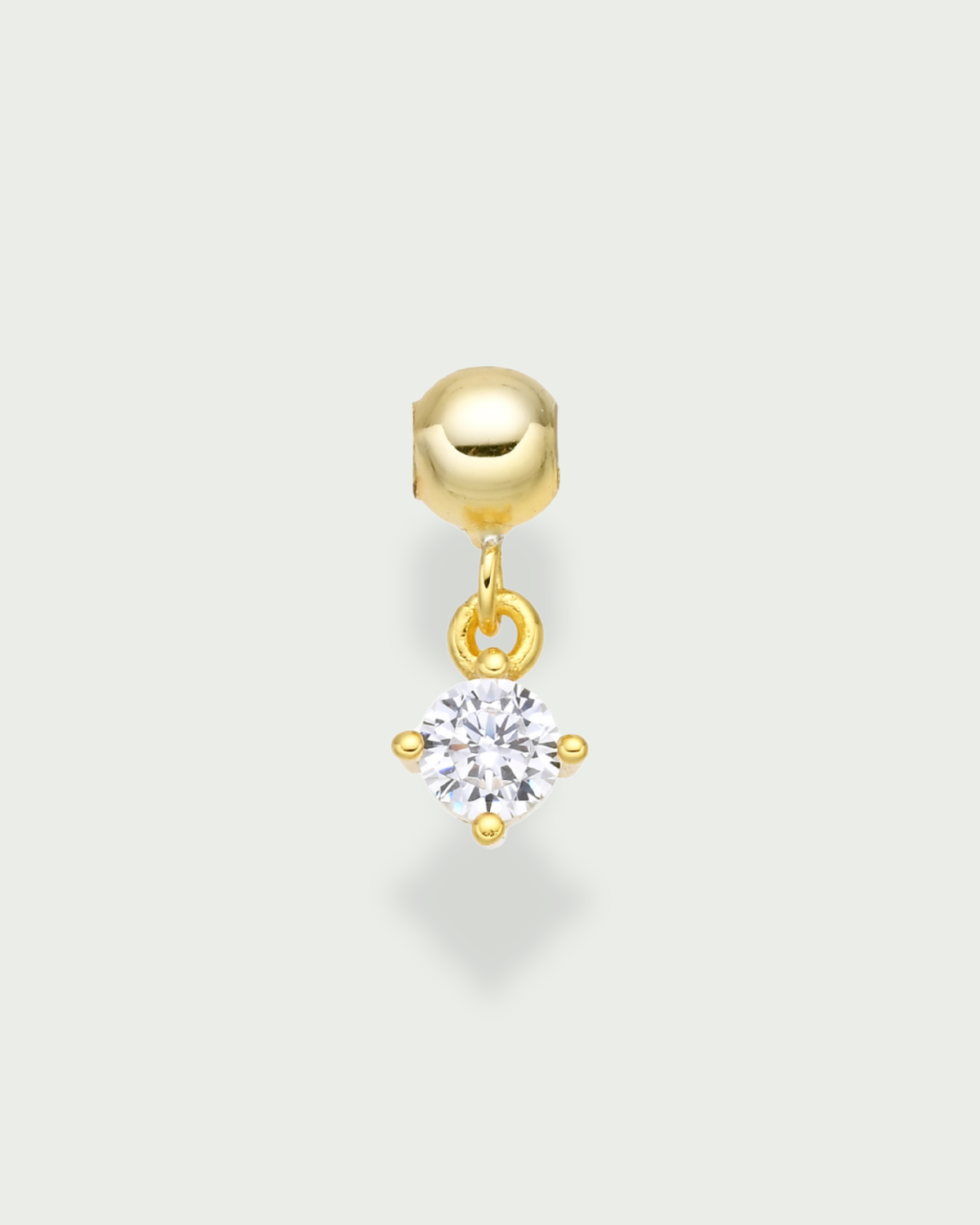 Charm pierre - argent 925 doré à l'or 18 carats et zirconium