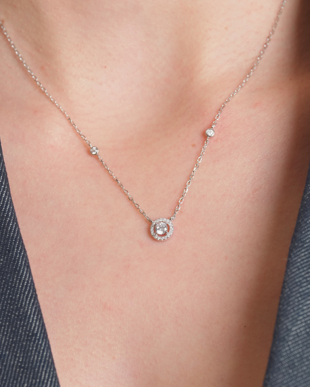 Round Infinity Necklace - WHITE