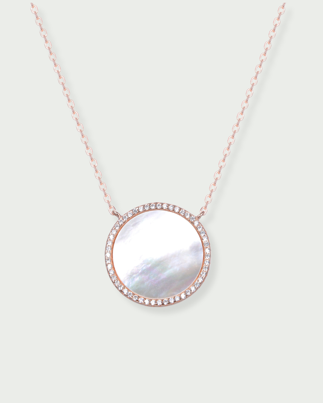 Mother-of-pearl medallion necklace - PINK