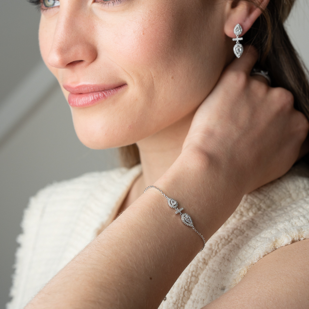 Boucles d’oreilles opposite Infini Poire - BLANC