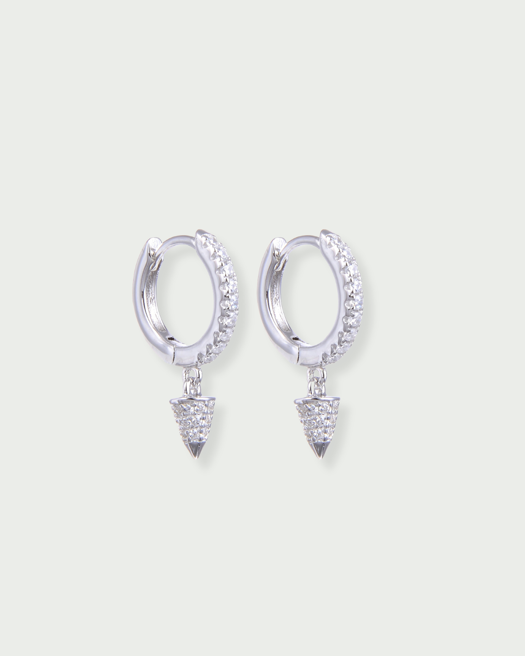 Pointed sleeper earrings, size S - WHITE