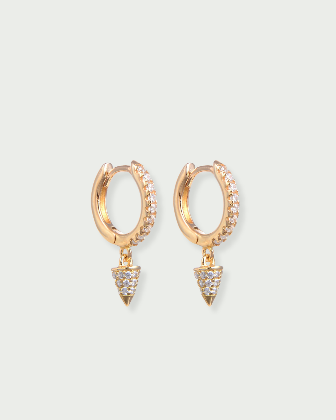 S-shaped spiked sleeper earrings - GOLD