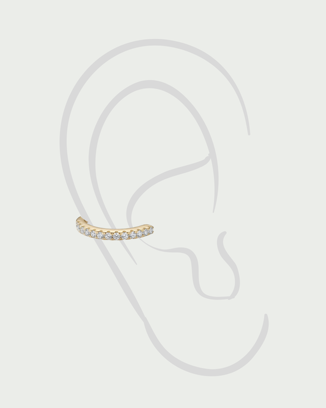 Earcuff « Simple Intemporel » en argent 925 doré à l’or jaune 18 carats, design minimaliste rehaussé de zirconiums blancs, finition polie brillante.