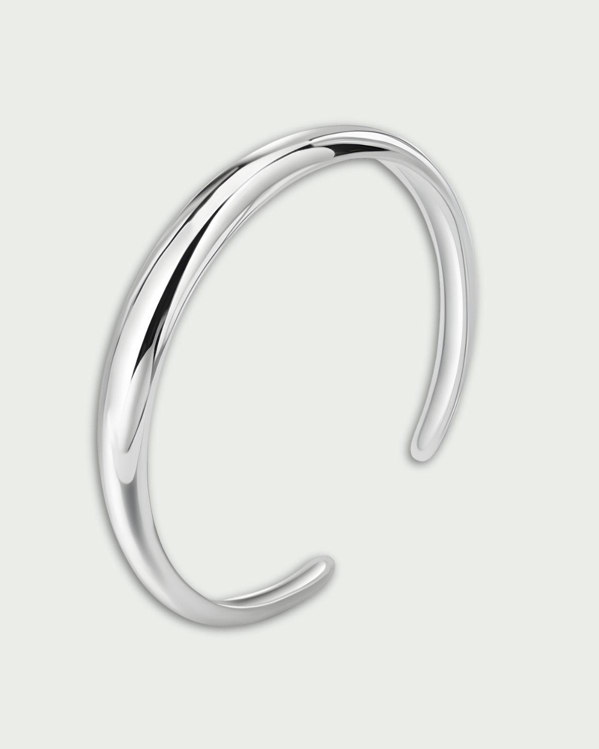 Jonc Shape blanc en argent 925 rhodié, design minimaliste et contemporain avec finition lisse et incurvée pour un style élégant et polyvalent.