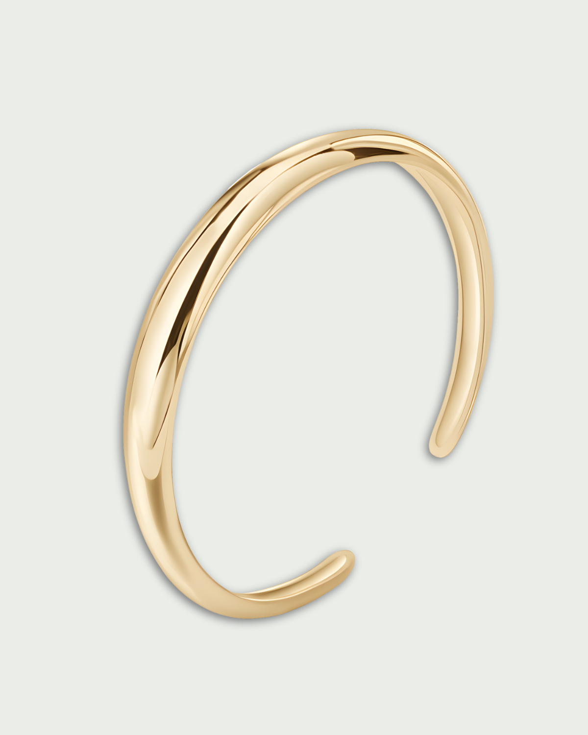 Jonc Shape doré en argent 925 plaqué or 18 carats, design minimaliste et moderne avec surface lisse et légèrement incurvée, bijou élégant et polyvalent qui s’adapte à tous les styles.