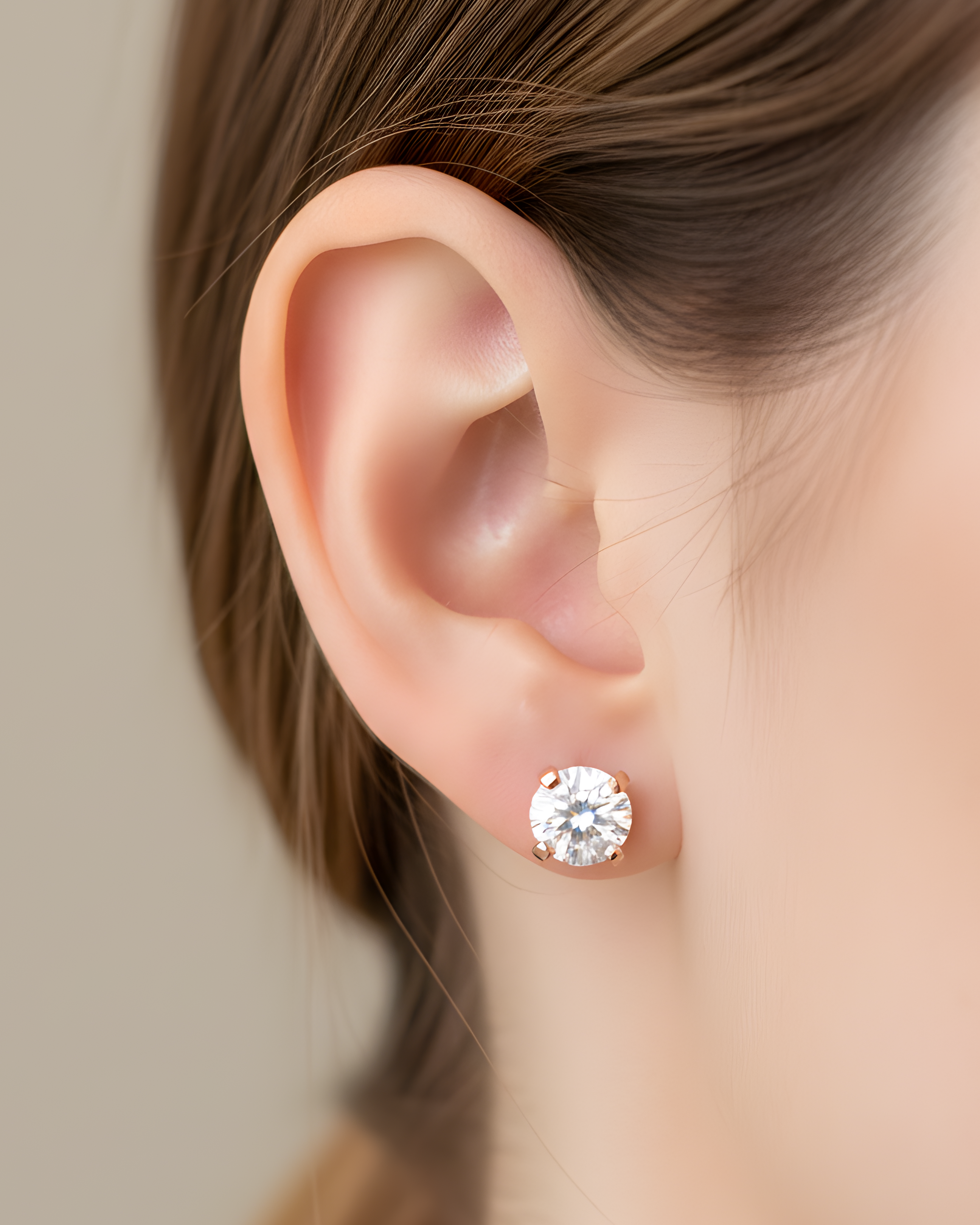 Boucles d’oreilles puces « XXL Intemporel » en argent 925 doré à l’or rose 18 carats, grand format XL aux formes géométriques élégantes, finition polie brillante.