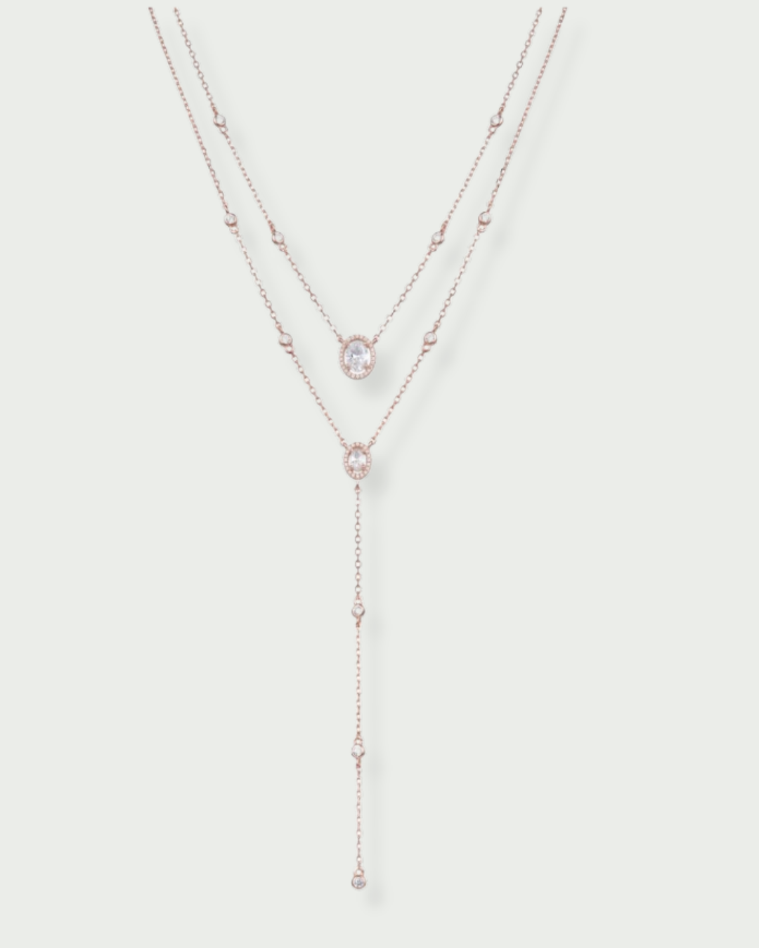 Double oval Infinity Round necklace - PINK