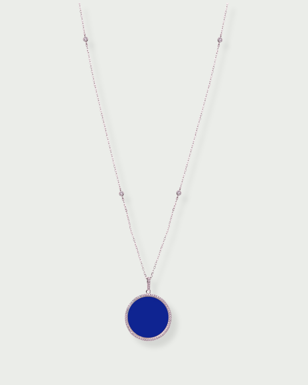 Sautoir médaille lapis lazuli - ROSE