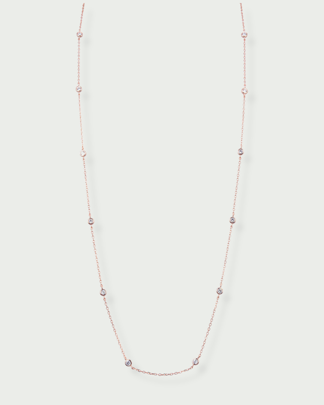 Rose bezel-set necklace