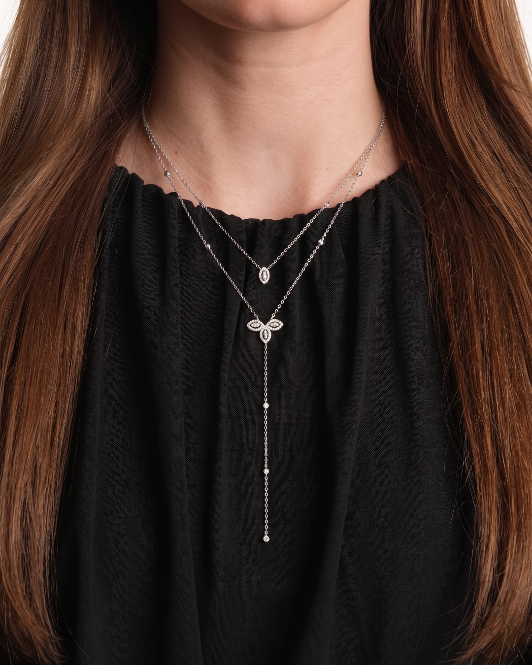 Double Flower of Life Necklace - WHITE