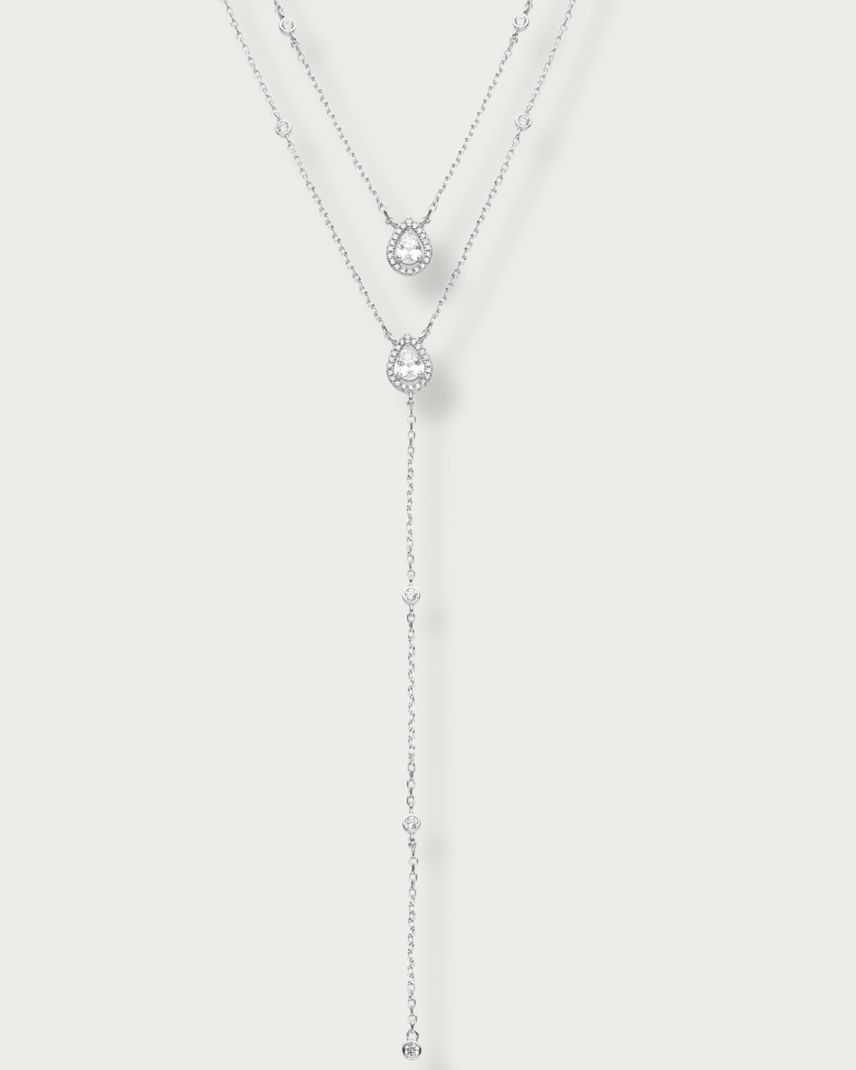 Sautoir double Infini Poire - BLANC