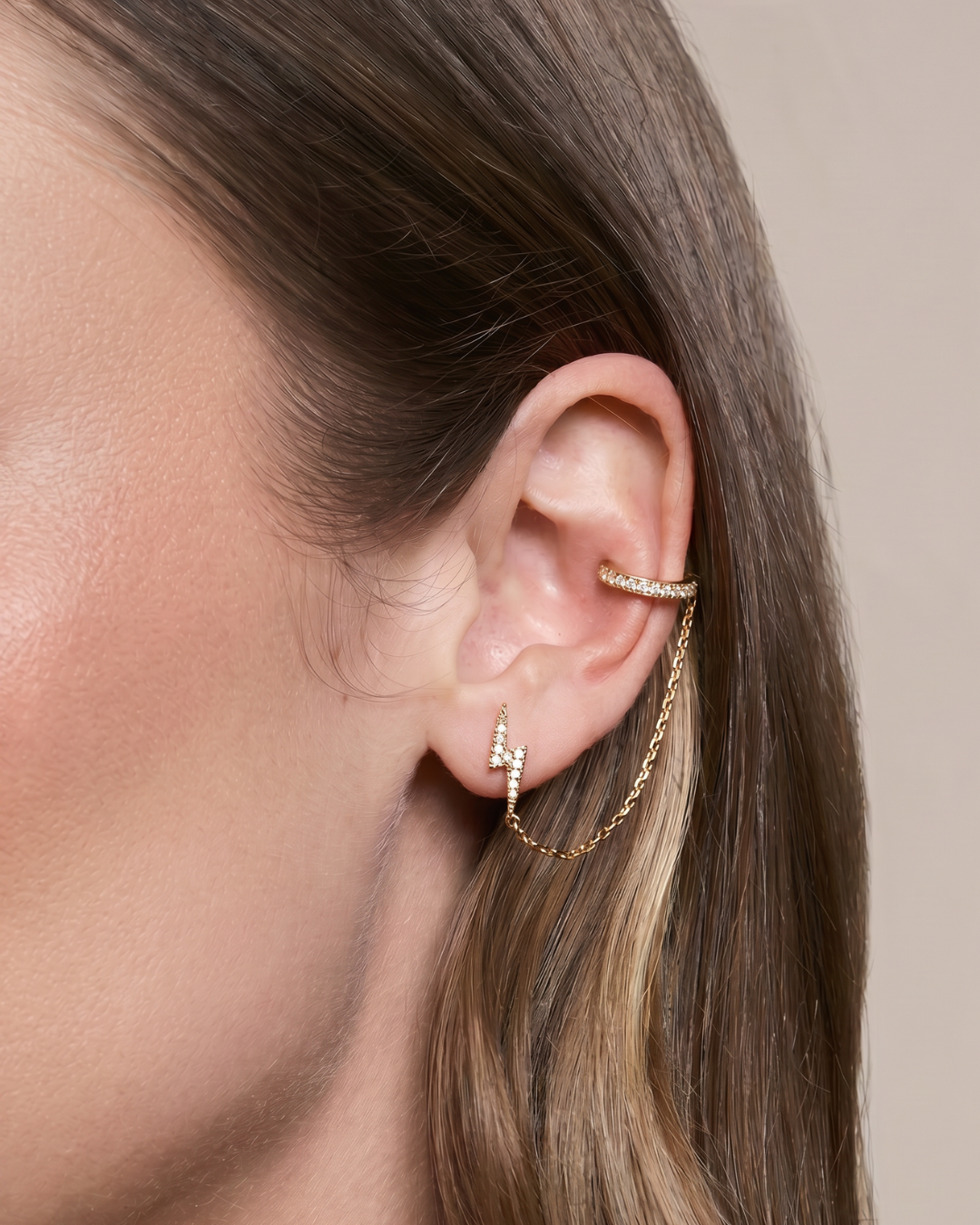 Monoboucle earcuff éclair - DORÉ