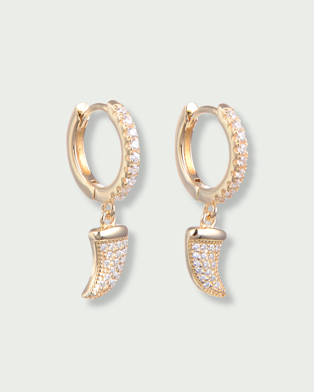 S-shaped spiked sleeper earrings - GOLD